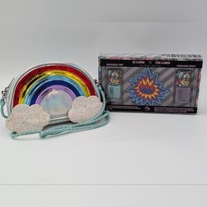 CLAIRE'S CLUB RAINBOW CLOUD NINE Crossbody & Clawed Fingernail Polish Set